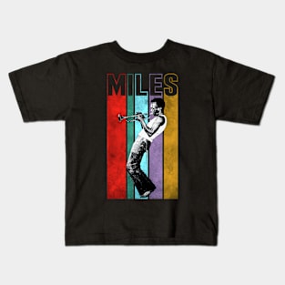 Miles Davis Retro Vintage Stripes Kids T-Shirt